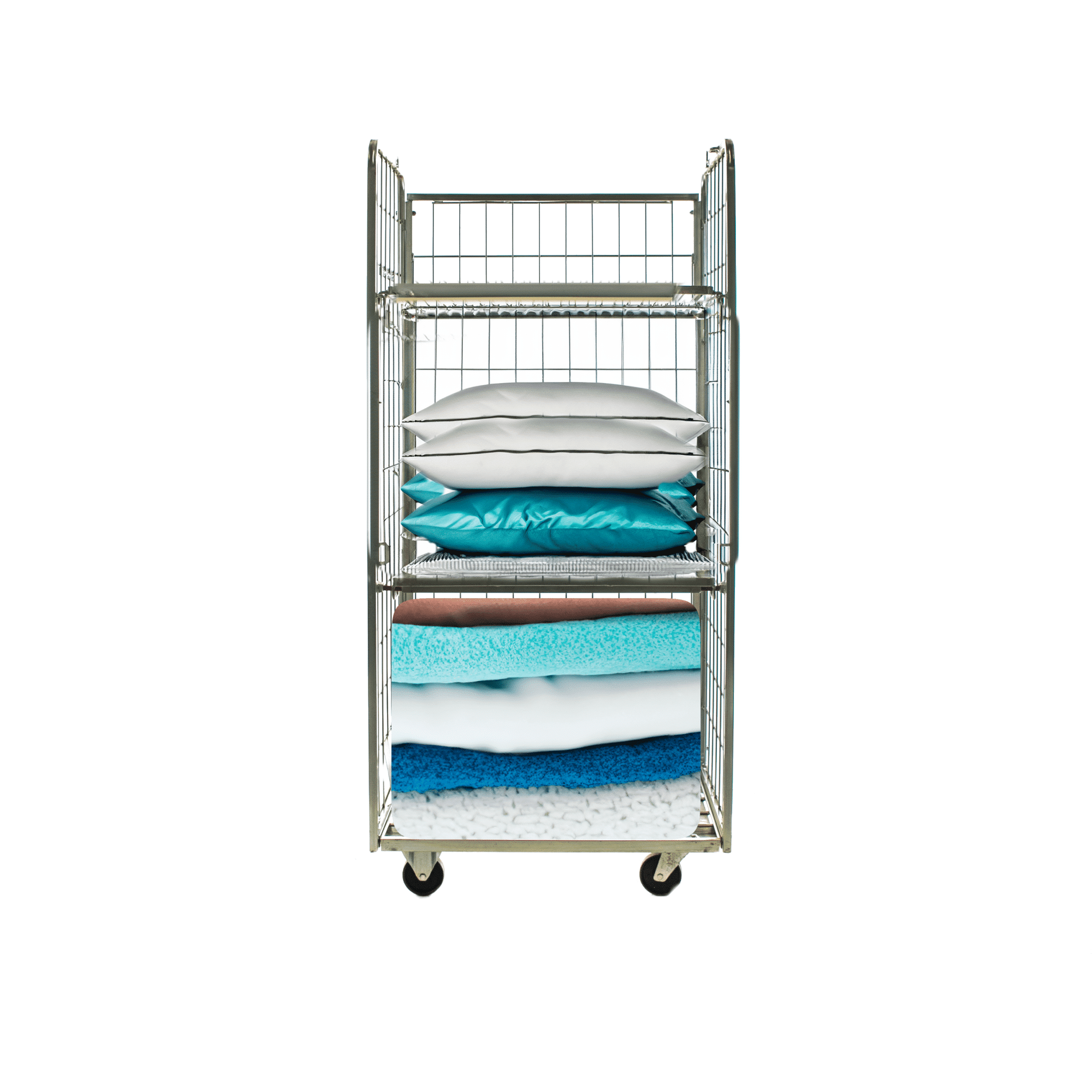 Roll à linge avec 2 portes rabattables étagères