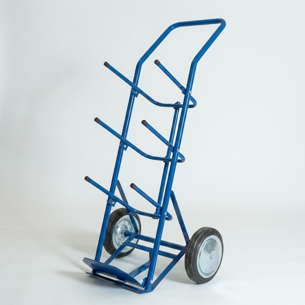 diable support 4 bonbonnes sur roue h1200 Ø 25mm